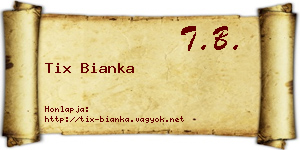 Tix Bianka névjegykártya